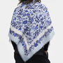 Blue Ditsy Folk Square Scarf, thumbnail 3 of 8