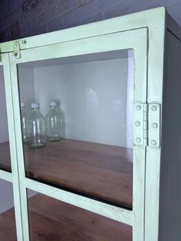 Iron Display Cabinet In Pistachio Green, 3 of 10