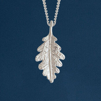 Personalised Sterling Silver Oak Leaf Necklace, 5 of 12