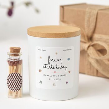 Personalised Forever Starts Today Wedding Candle Gift, 2 of 6