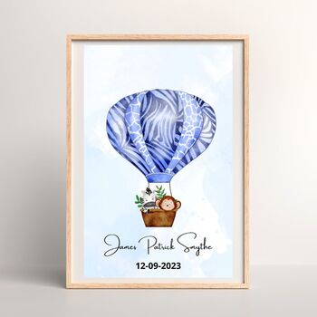 Nursery Print Animals In A Hot Air Balloon, 4 of 4