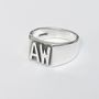 Personalised Double Digit Silver Signet Ring, thumbnail 4 of 7