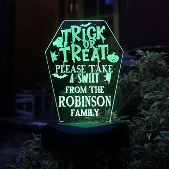 Personalised Trick Or Treat Halloween Solar Light, 6 of 7