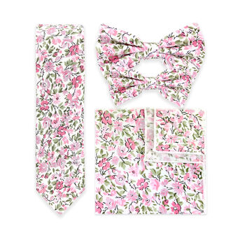Handmade Floral Print Wedding Tie In Pink And White, 6 of 6