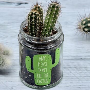 Personalised 'Don't Kill Me' Cactus Jar Grow Kit, 5 of 11