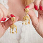 Gold Plated Filigree Bell Shape Stud Drop Earrings, thumbnail 3 of 8