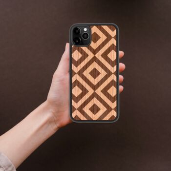 Geometric Diamond Wooden Case iPhone Samsung Google, 2 of 6