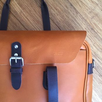 Leather Travel Laptop Briefcase Satchel, 9 of 10
