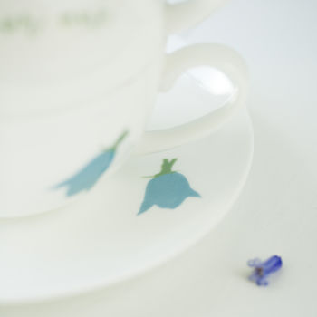 Bluebells Personalised China Teapot Cup And Saucer, 3 of 3