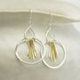 Mixed Metal Tassel Drop Earrings, thumbnail 1 of 6