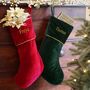 Personalised Luxury Piped Velvet Christmas Stockings, thumbnail 1 of 5