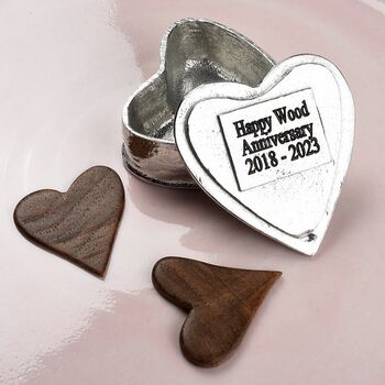 Personalised Heart 10th Anniversary Pewter Trinket Box, 6 of 10