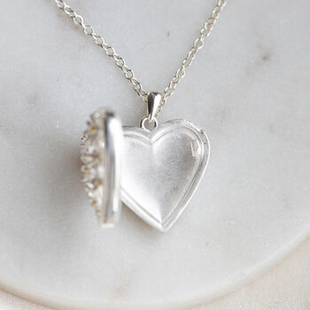 Personalised Sterling Silver Daisy Heart Locket, 3 of 6