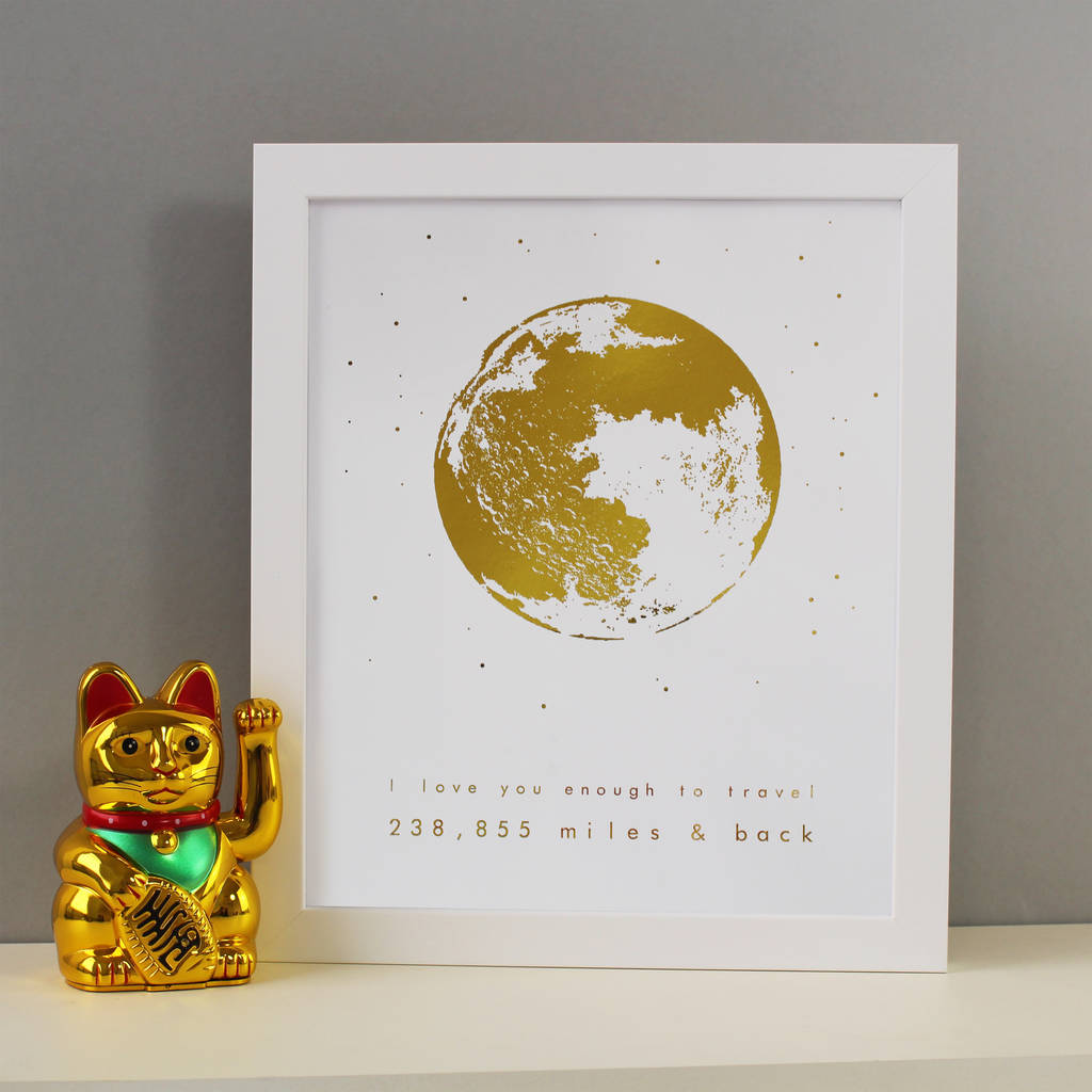 gold foil moon print by brambler