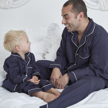 Boy's Personalised Navy Cotton Pyjamas, 4 of 7
