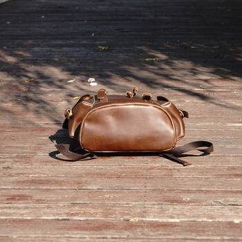 Genuine Leather Backpack In Russet Brown, 7 of 12