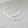 Celestial Shooting Star Medium Silver Hoops, thumbnail 4 of 6