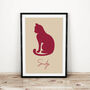 Personalised Vintage Style Cat Silhouette Art Print, thumbnail 1 of 8