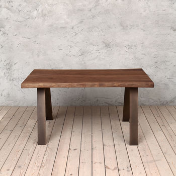 Albert Natural Walnut Dining Table A Shaped Legs, 2 of 7