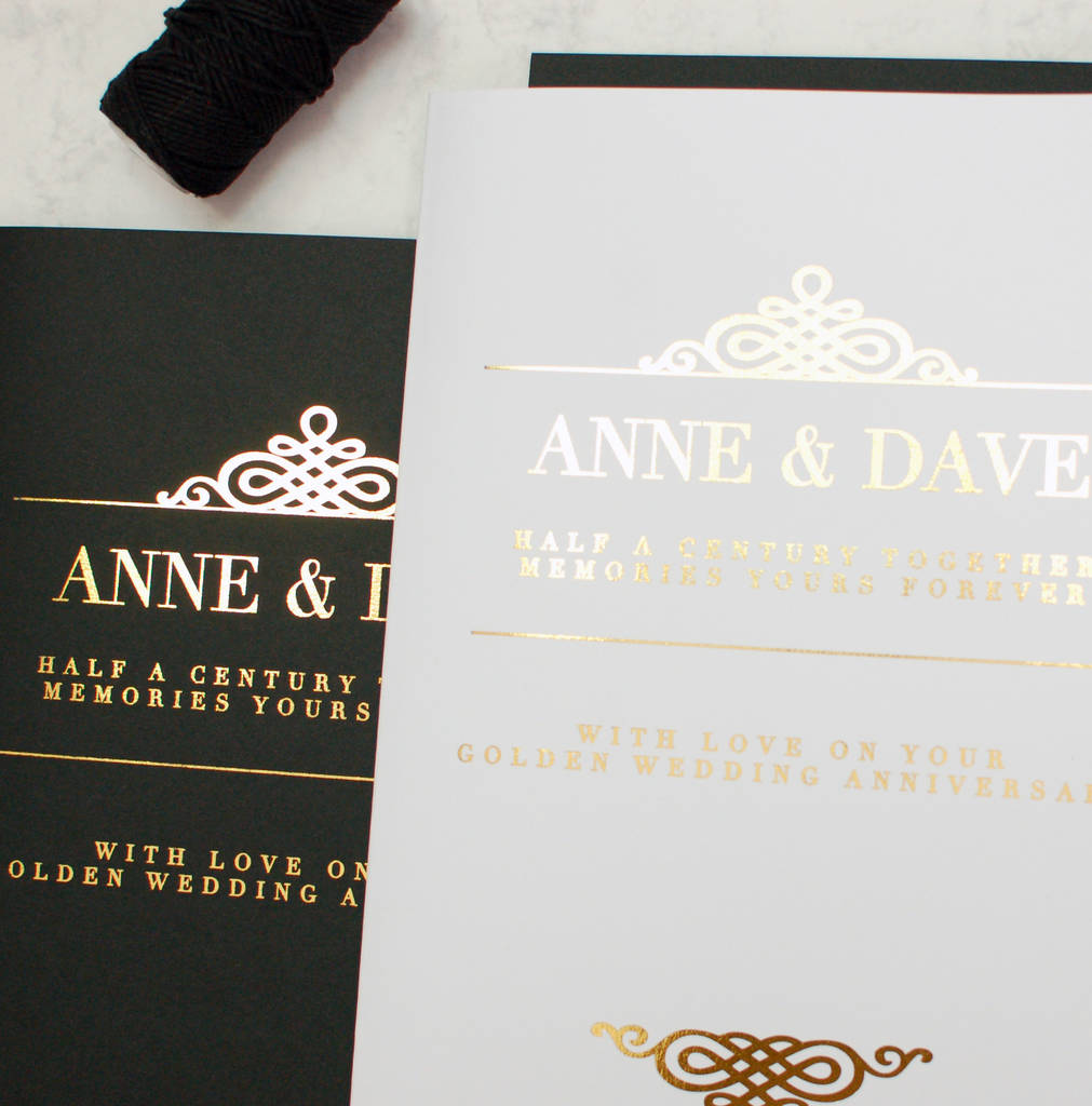 Black White Gold Personalised Luxury Wedding Card By Made With Black White Gold Personalised Luxury Wedding Card