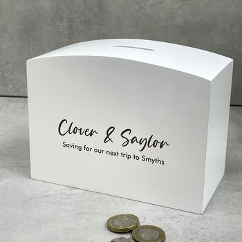 Personalised White Money Box, 2 of 6