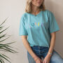 Embroidered Loved Organic T Shirt, thumbnail 3 of 7