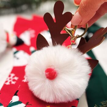 Kids And Tween Christmas Craft Gift – Festive Socks, Crafts, Pen And Reindeer Keyring, 4 of 9