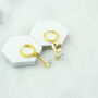 Gold Plated 925 Silver Crystal Initial Hoop Earrings, thumbnail 6 of 12