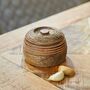 Small Carved Mango Wood Bowl With Lid, thumbnail 1 of 7