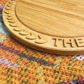 Large Personalised Round Wooden Chopping Board, 3 of 5