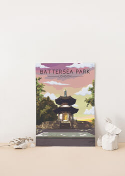 Battersea Park London Travel Poster Art Print, 3 of 7