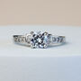 Sparkly Round White Crystal Silver Ring, thumbnail 2 of 3