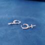 Cross Hoop Earrings Gold Paved Cross Earrings Dainty Hoop Earrings, thumbnail 5 of 8