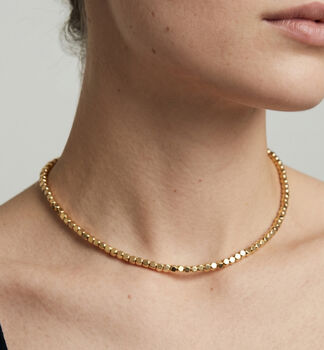 Shikaku 18 K Gold Plated Medium Bead Necklace, 5 of 5