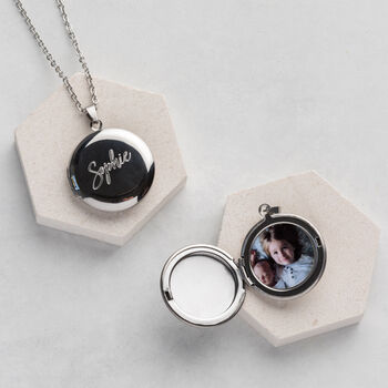 Personalised Engraved Locket Necklace With Photo, 4 of 12