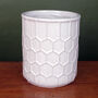 White Honeycomb Speckled Ceramic Planter Plant Pot, thumbnail 2 of 2