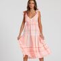 Aztec Jacquard Cotton Tie Shoulder Midi Dress, thumbnail 3 of 10