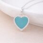 Personalised Sterling Silver Turquoise Heart Pendant Necklace, thumbnail 1 of 6