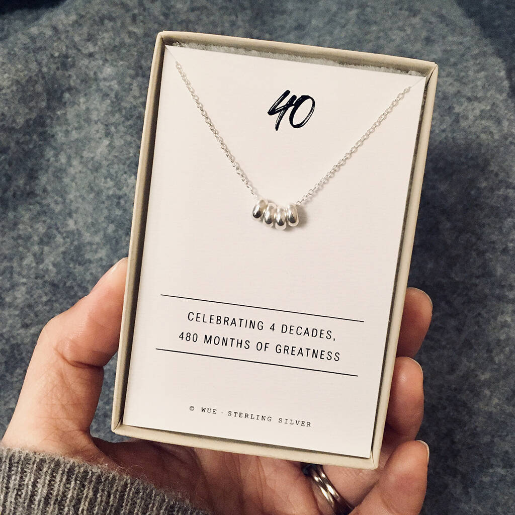 40th Birthday Silver Necklace, 1 of 4