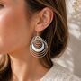 Statement Multi Hoop Drop Earrings, thumbnail 3 of 4