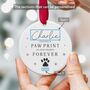 Pet Memorial Ornament Custom Name Paw Print 2025, thumbnail 6 of 7