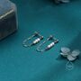 Sterling Silver Genuine Irregular Shape Pearl And Chain Earrings, thumbnail 3 of 12