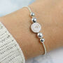 Personalised Silver Tone Flower Disc Bracelet, thumbnail 1 of 5