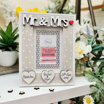 Personalised Mr And Mrs Wedding Gift Photo Frame, 2 of 7