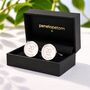 Personalised 20 Year Platinum Anniversary Cufflinks, thumbnail 4 of 8