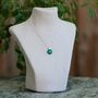 Emerald Green Fused Glass Pendant Necklace, thumbnail 4 of 12