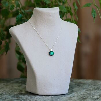 Emerald Green Fused Glass Pendant Necklace, 4 of 12