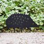 Recycled Metal Hedgehog Silhouette Garden Stake, thumbnail 1 of 5