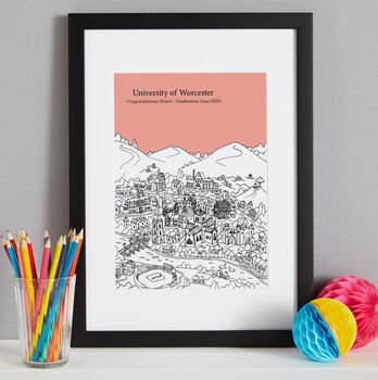 Personalised Worcester Graduation Gift Print, 8 of 9