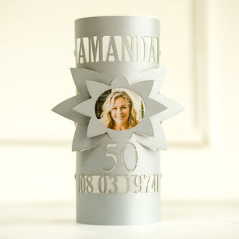 Personalised Birthday Photo Lantern Gift 50th, 2 of 11
